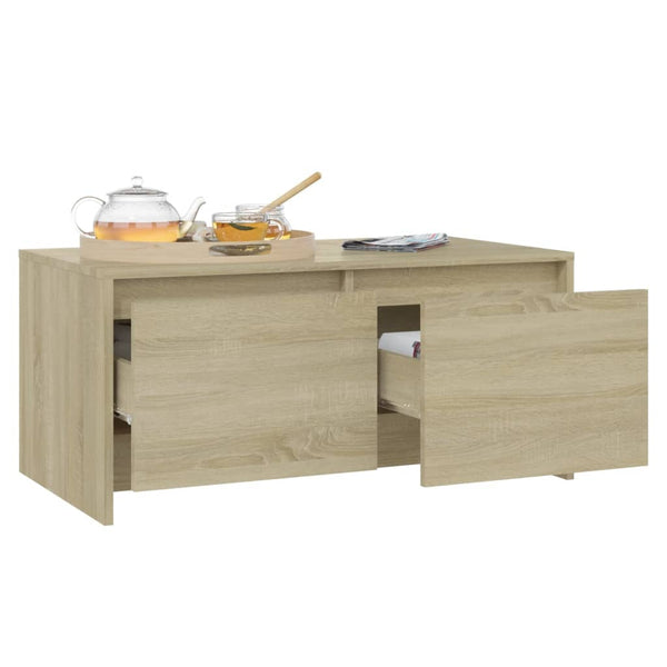 Sonoma Eiche Couchtisch mit Schubladen