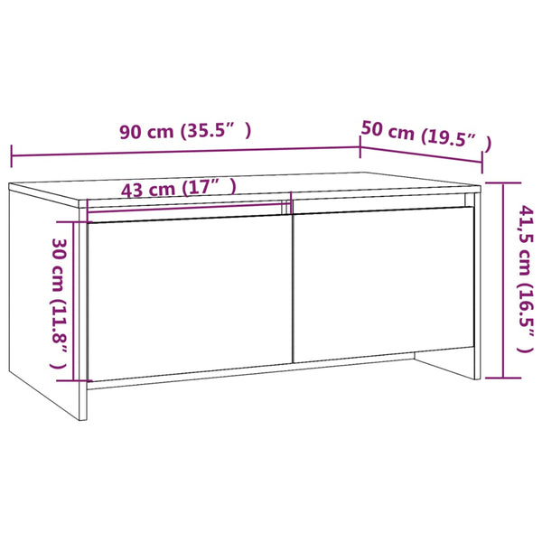Betongrau Couchtisch 90x50 cm