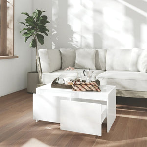 Couchtisch Hochglanz Weiß 90x50 cm