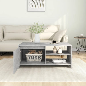 vidaXL Table basse gris béton 102x50x45 cm Aggloméré