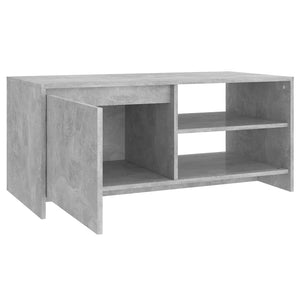 vidaXL Table basse gris béton 102x50x45 cm Aggloméré