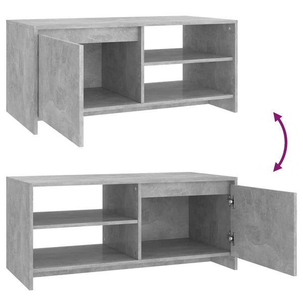 vidaXL Table basse gris béton 102x50x45 cm Aggloméré