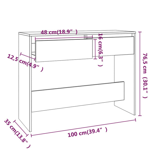 Schwarzer Konsolentisch 100 cm