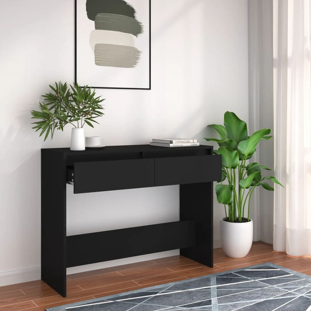 vidaXL Console Noir 100x35x76,5 cm Bois d'ingénierie