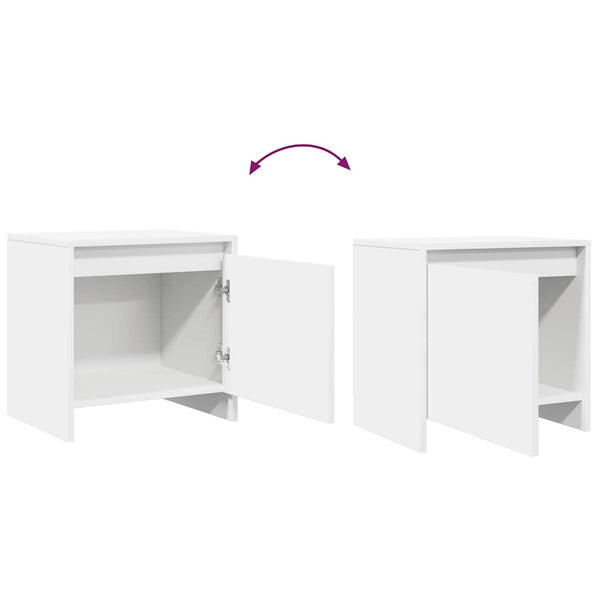 Weißer Nachttisch 45 cm mit Tür