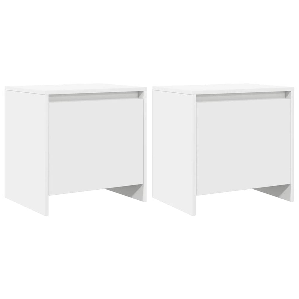 Nachttische 2er Set Weiß Holz