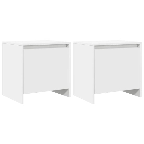 Nachttische 2er Set Weiß Holz