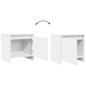 Nachttische 2er Set Weiß Holz