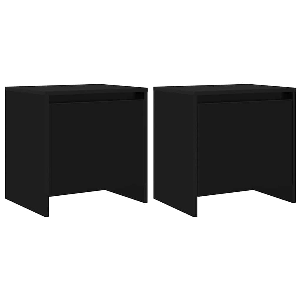 Nachttische 2er Set Schwarz Holz