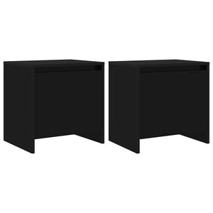 Nachttische 2er Set Schwarz Holz