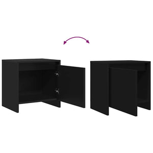 Nachttische 2er Set Schwarz Holz