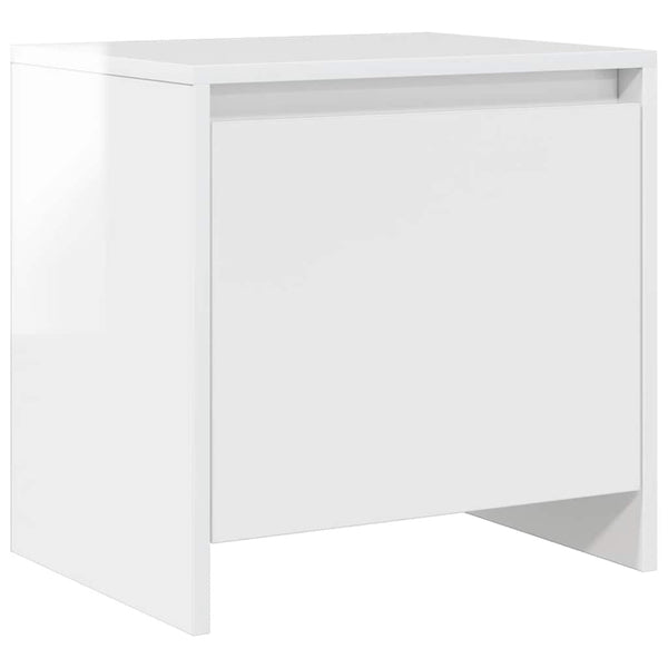 Nachttisch Weiß Hochglanz 45 cm