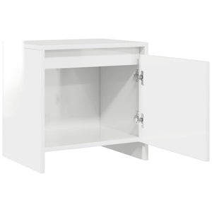 Nachttisch Weiß Hochglanz 45 cm