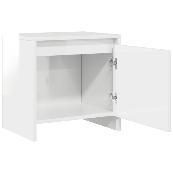 Nachttisch Weiß Hochglanz 45 cm