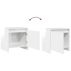 Nachttisch Weiß Hochglanz 45 cm