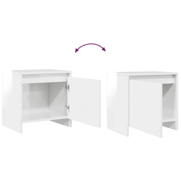 Nachttisch Weiß Hochglanz 45 cm