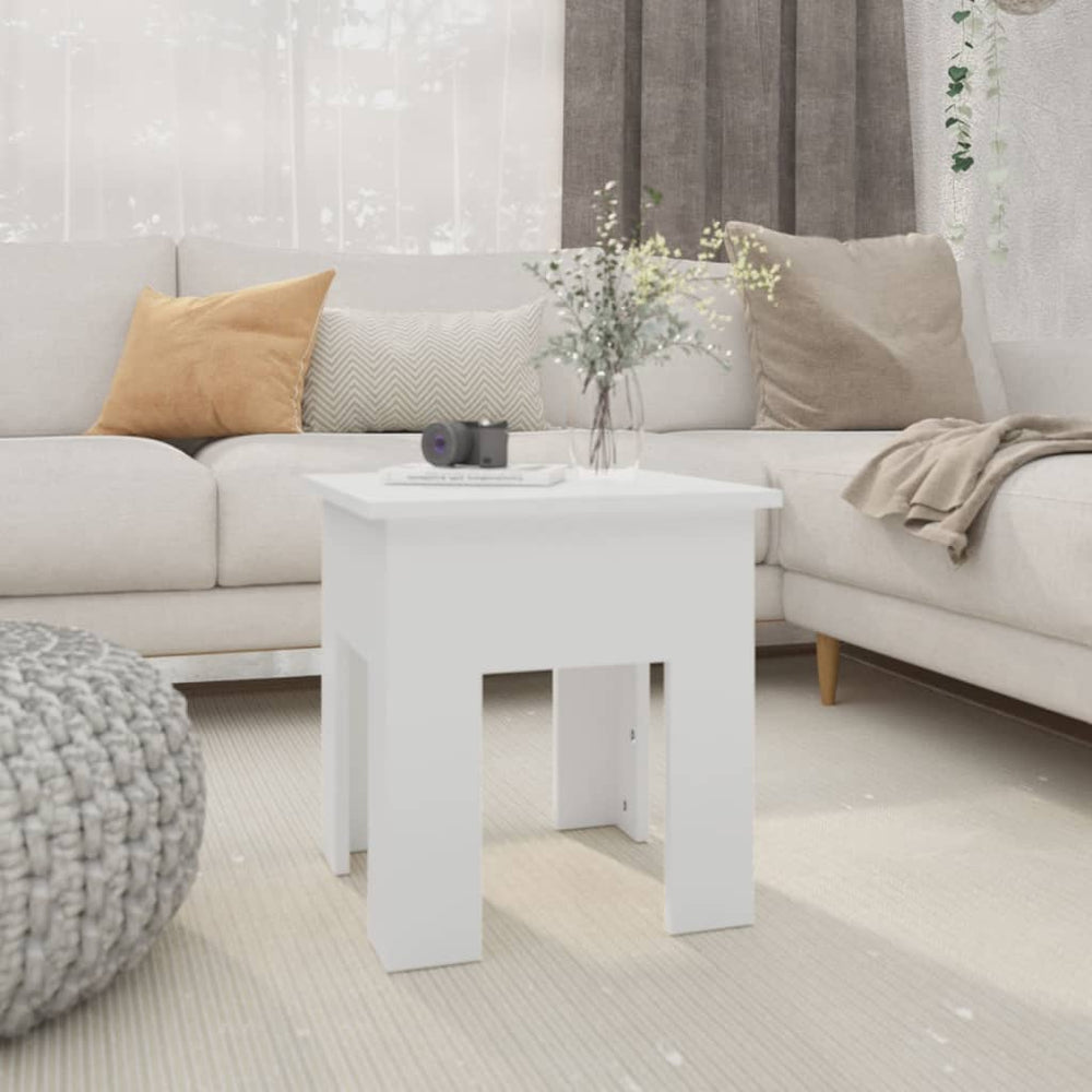 vidaXL Table basse Blanc 40x40x42 cm Bois d'ingénierie