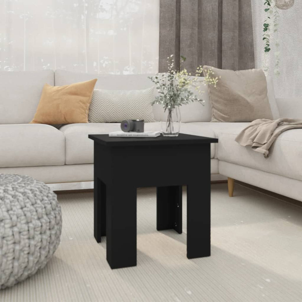 vidaXL Table basse noire 40x40x42 cm, bois d'ingénierie
