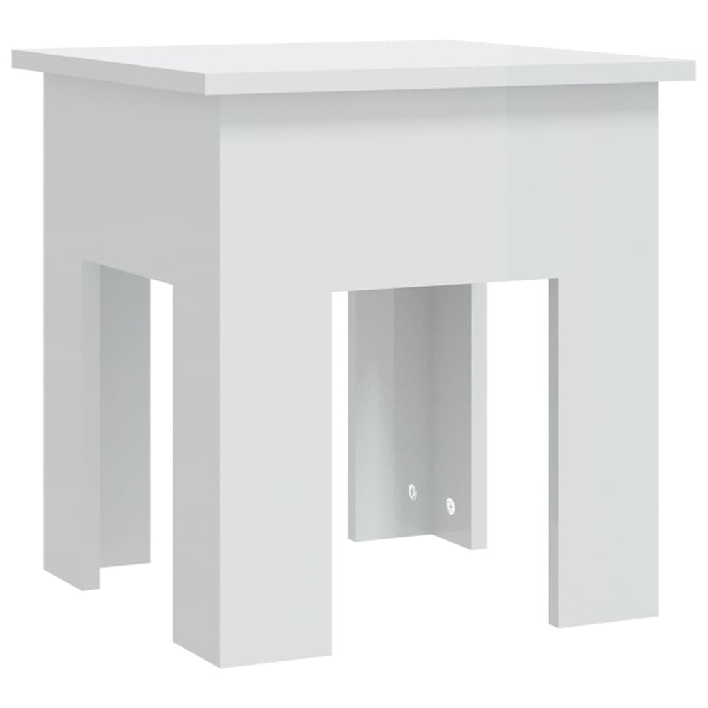 vidaXL Table basse Blanc brillant 40x40x42 cm Bois d'ingénierie