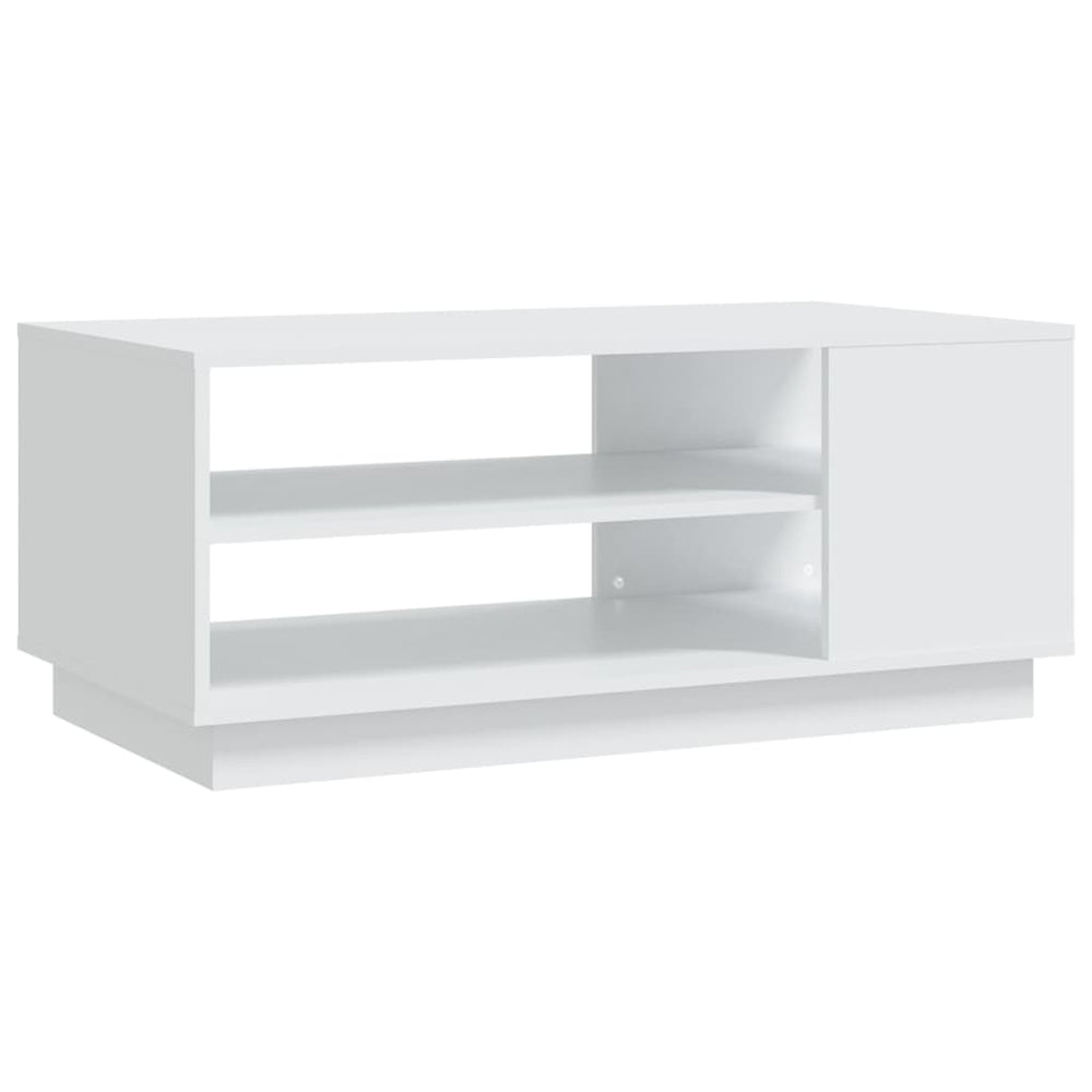 vidaXL Table basse blanche 102x55x43 cm en bois d'ingénierie