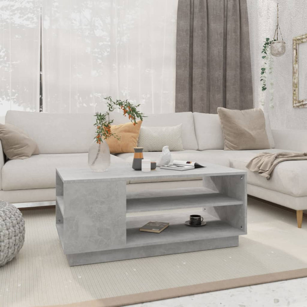 vidaXL Table basse gris béton 102x55x43 cm Aggloméré