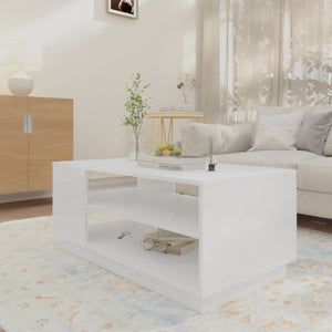 Couchtisch Hochglanz Weiß 102x55 cm