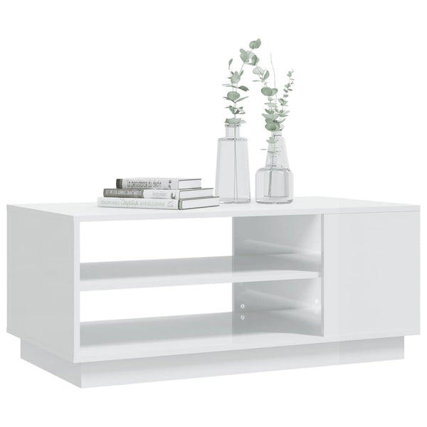 Couchtisch Hochglanz Weiß 102x55 cm