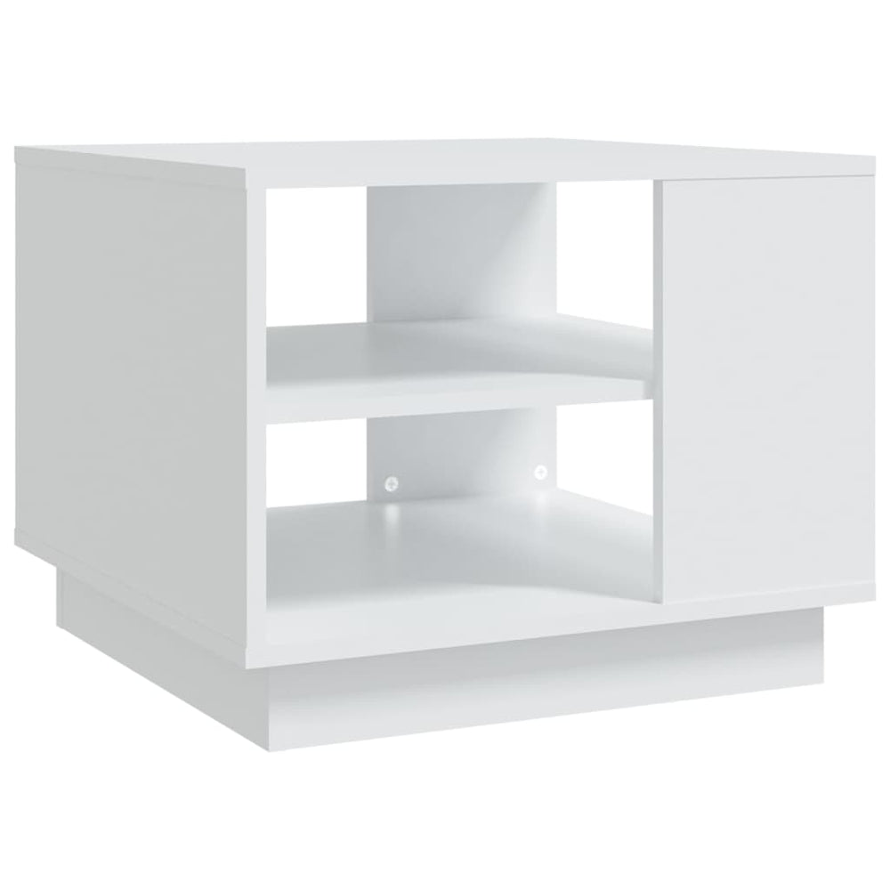 vidaXL Table basse blanche 55x55x43 cm en bois d'ingénierie