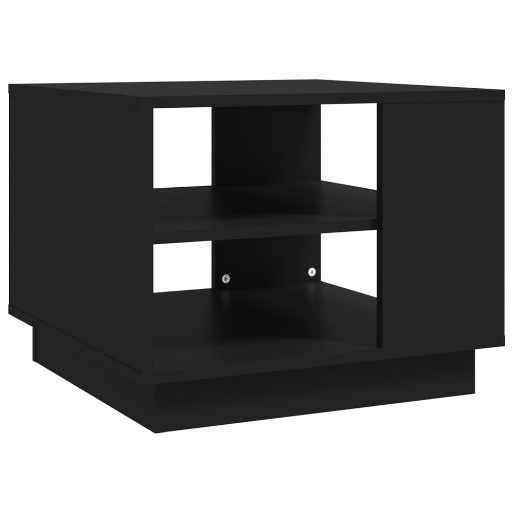 vidaXL Table basse noire 55x55x43 cm Bois d'ingénierie