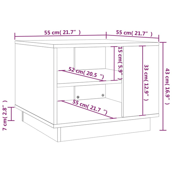 Sonoma Eiche Couchtisch 55x55 cm