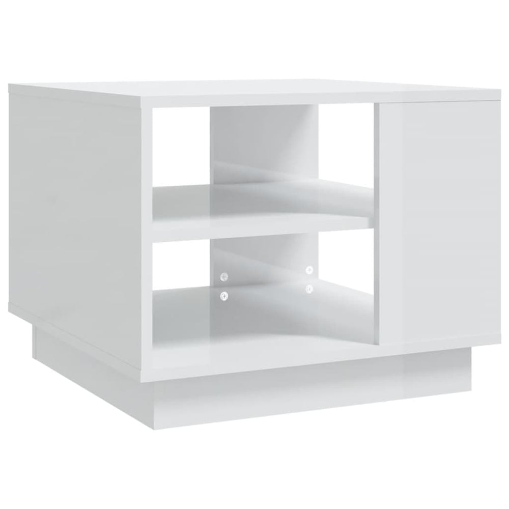 vidaXL Table basse blanc brillant 55x55x43 cm Bois d'ingénierie
