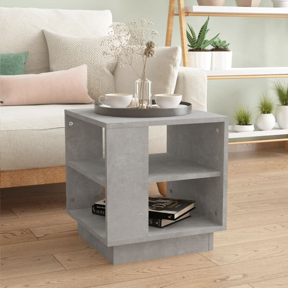 vidaXL Table basse gris béton 40x40x43 cm Bois d'ingénierie