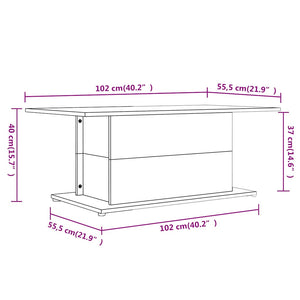 Schwarzer Couchtisch 102x55,5 cm