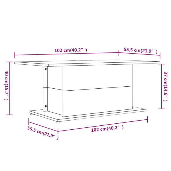 Schwarzer Couchtisch 102x55,5 cm