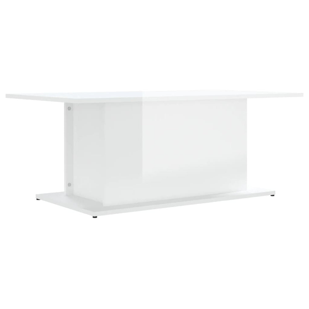 vidaXL Table basse Blanc brillant 102x55,5x40 cm Bois d'ingénierie