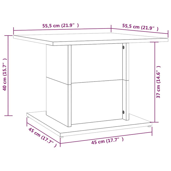 Schwarzer Couchtisch 55,5x55,5 cm