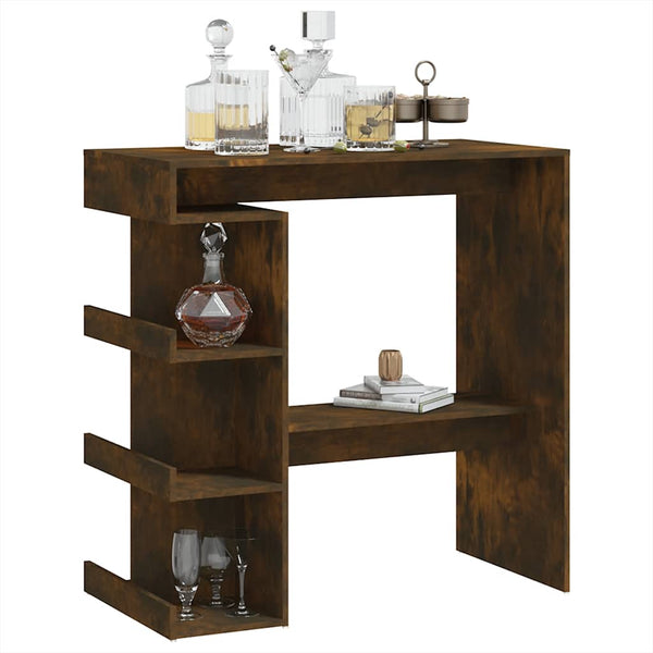 Bartisch mit Regal Räuchereiche 100x50 cm