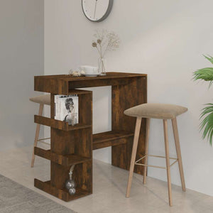 Bartisch mit Regal Räuchereiche 100x50 cm