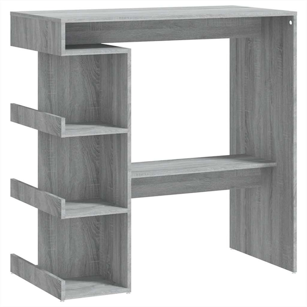 Bartisch mit Regal Grau Sonoma 100x50 cm