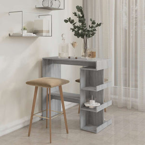 Bartisch mit Regal Grau Sonoma 100x50 cm