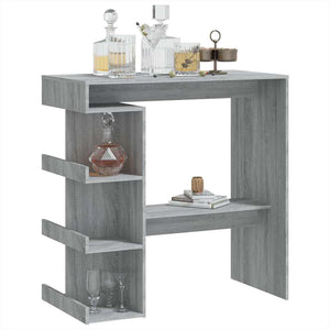 Bartisch mit Regal Grau Sonoma 100x50 cm