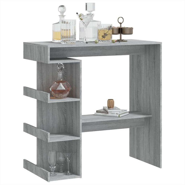 Bartisch mit Regal Grau Sonoma 100x50 cm