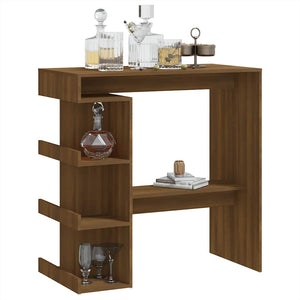 Bartisch mit Regal, Braun Eiche, 100cm