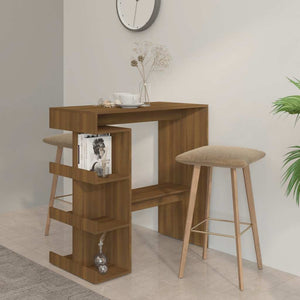 Bartisch mit Regal, Braun Eiche, 100cm