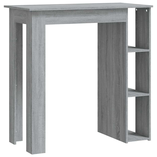 Bartisch mit Regal, Sonoma Grau, 102 cm