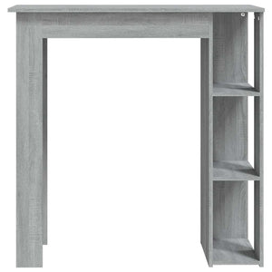 Bartisch mit Regal, Sonoma Grau, 102 cm