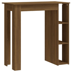 Bartisch mit Regal, Braun Eiche