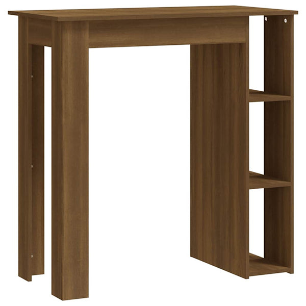 Bartisch mit Regal, Braun Eiche