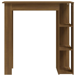 Bartisch mit Regal, Braun Eiche