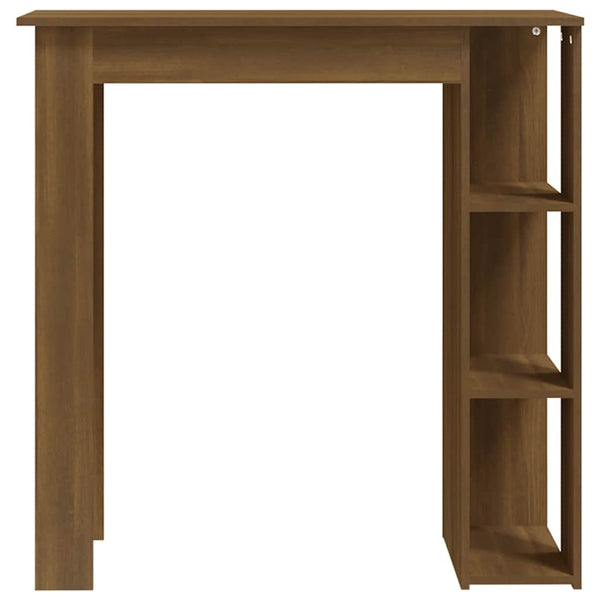 Bartisch mit Regal, Braun Eiche